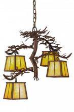 Meyda Blue 147619 - 28"W Pine Branch 4 LT Chandelier