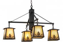 Meyda Blue 150783 - 38"W Mountain Pine 4 LT Chandelier