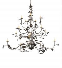 Meyda Blue 218561 - 72" Wide Oak Leaf 15 Light Chandelier