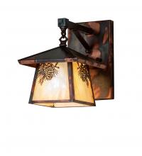 Meyda Blue 234649 - 8" Wide Stillwater Winter Pine Hanging Wall Sconce