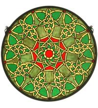 Meyda Blue 51527 - 20"W X 20"H Knotwork Trance Medallion Stained Glass Window