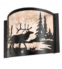 Meyda Blue 66271 - 12" Wide Elk at Lake Wall Sconce