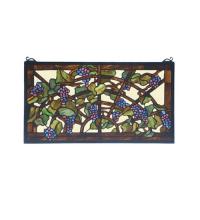 Meyda Blue 78088 - 22"W X 12"H Tiffany Grape Arbor Stained Glass Window