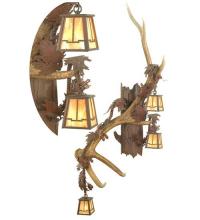 Meyda Blue 82834 - 46" Wide Antlers Elk 3 Light Wall Sconce