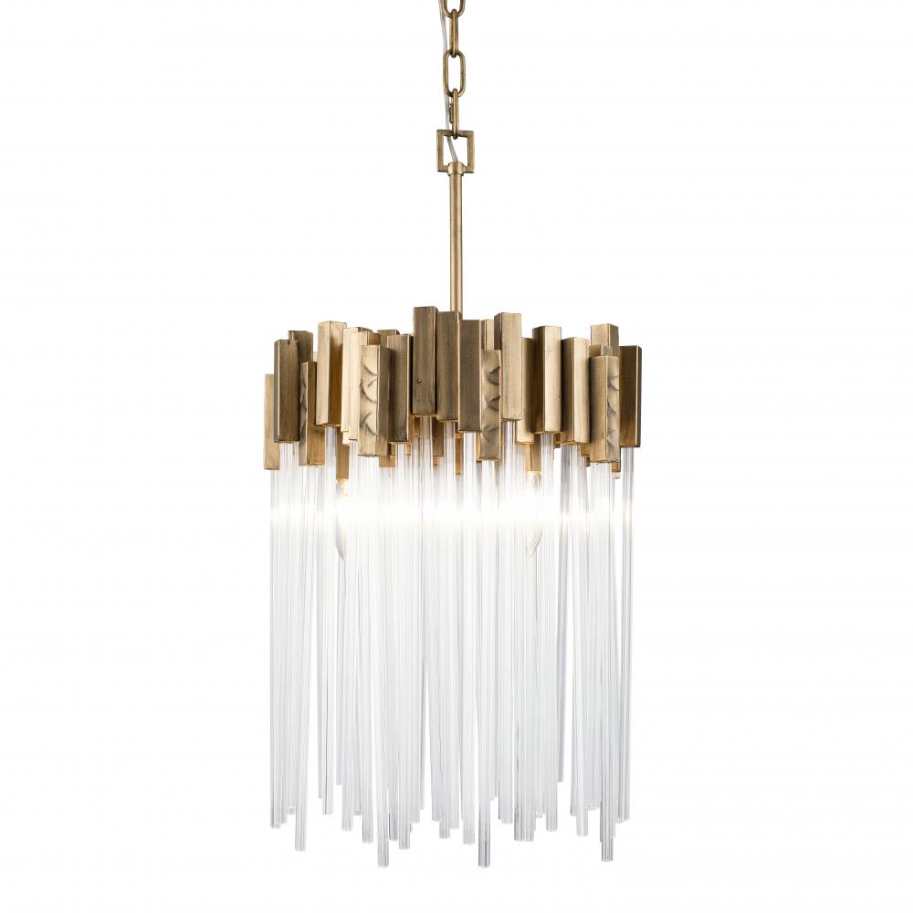 Matrix 3-Lt Pendant - Havana Gold