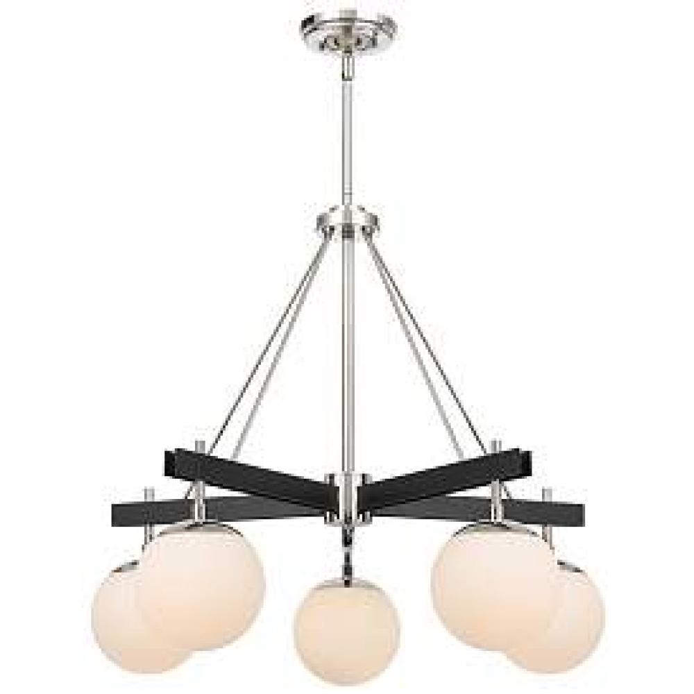 Allie 5-Lt Chandelier - Black/Satin Brass