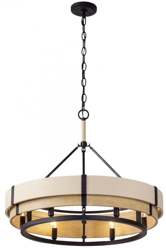 Blonde Moment 6-Lt   Pendant - Matte Black/Honey/Medium Oak