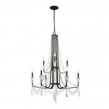 Varaluz 270C09OX - Barcelona 9-Lt 2-Tier Crystal Chandelier - Onyx