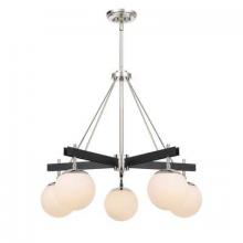 Varaluz 352C05BLPN - Allie 5-Lt Chandelier - Black/Polished Nickel