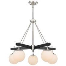 Varaluz 352C05BLSB - Allie 5-Lt Chandelier - Black/Satin Brass