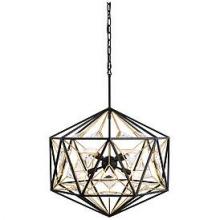 Varaluz 353P08MBFG - Marcia 8-Lt Orb Pendant - Matte Black/French Gold