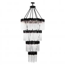 Varaluz 309C30MBFG - Matrix 30-Lt 4-Tier Chandelier - Matte Black/French Gold