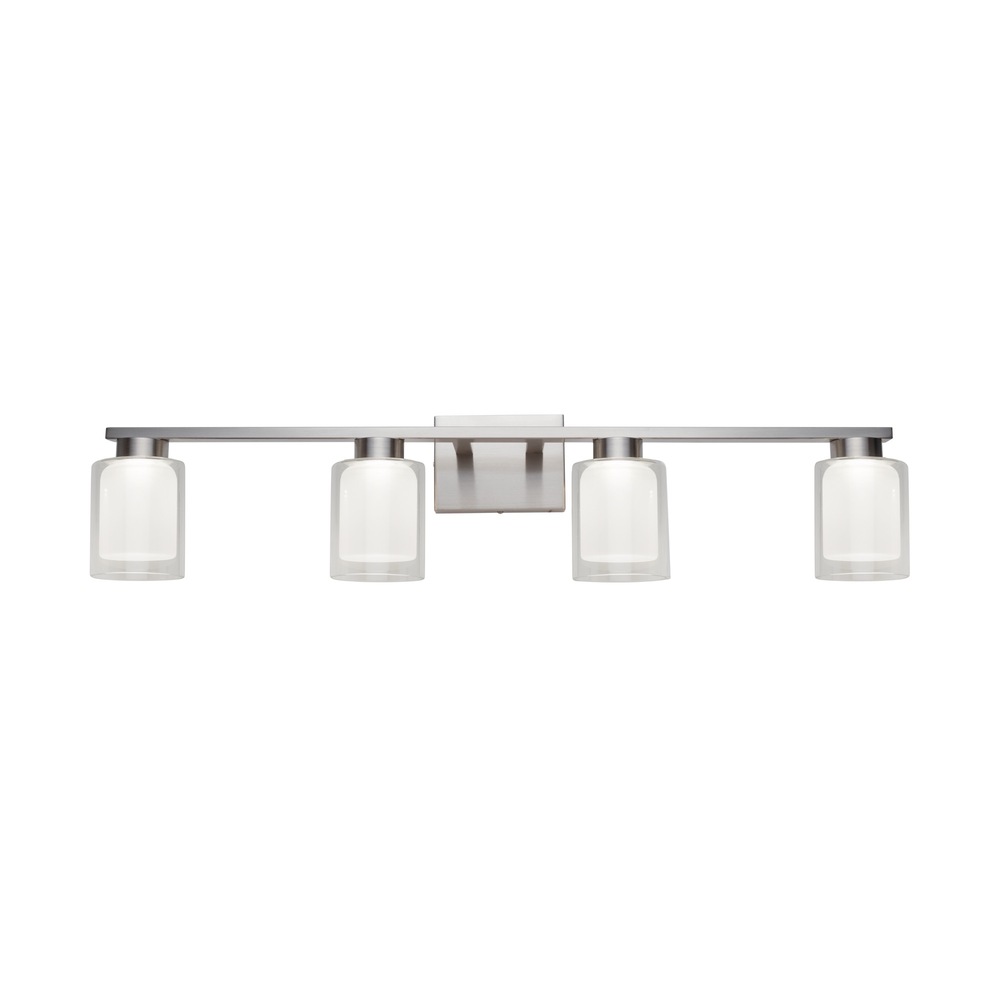 Saville Collection 4-Light Bathroom Vanity Fixture Brushed Nickel