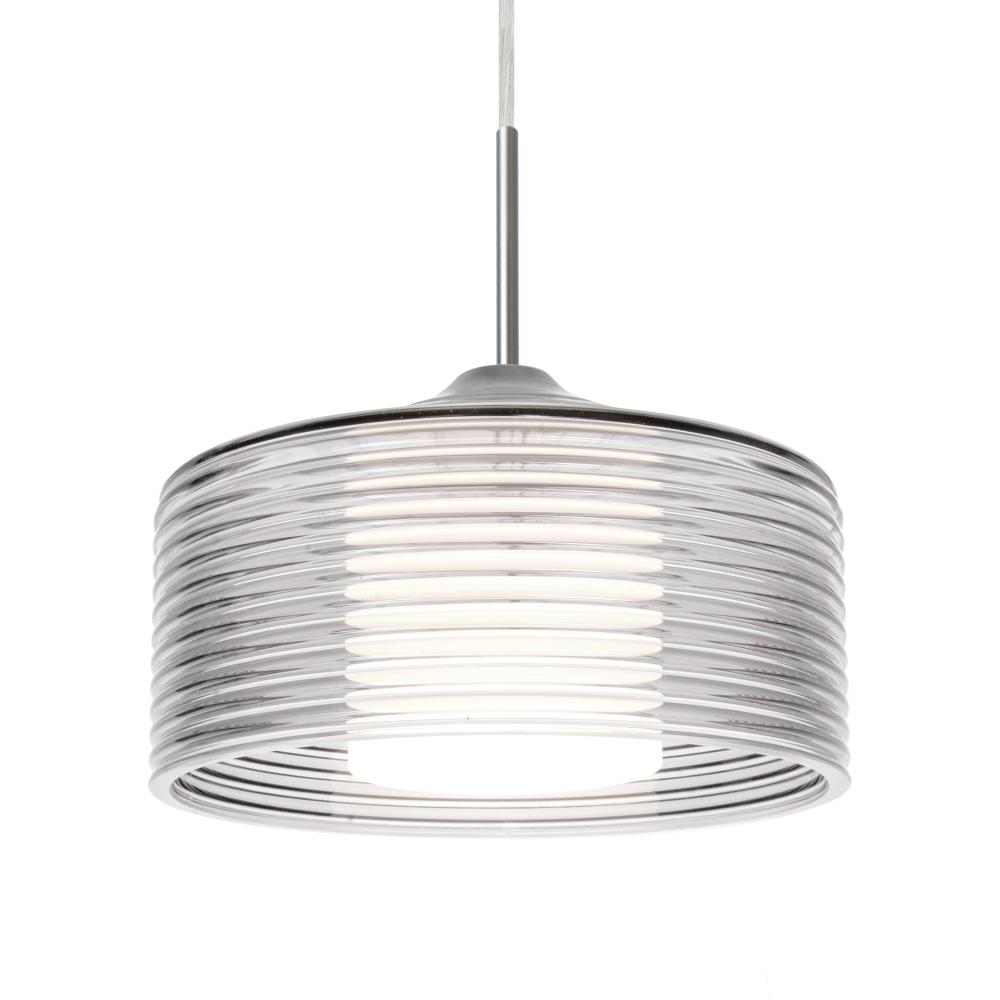 Besa Belu Pendant, Clear Shade, Black Finish, 1x60W E26 Base