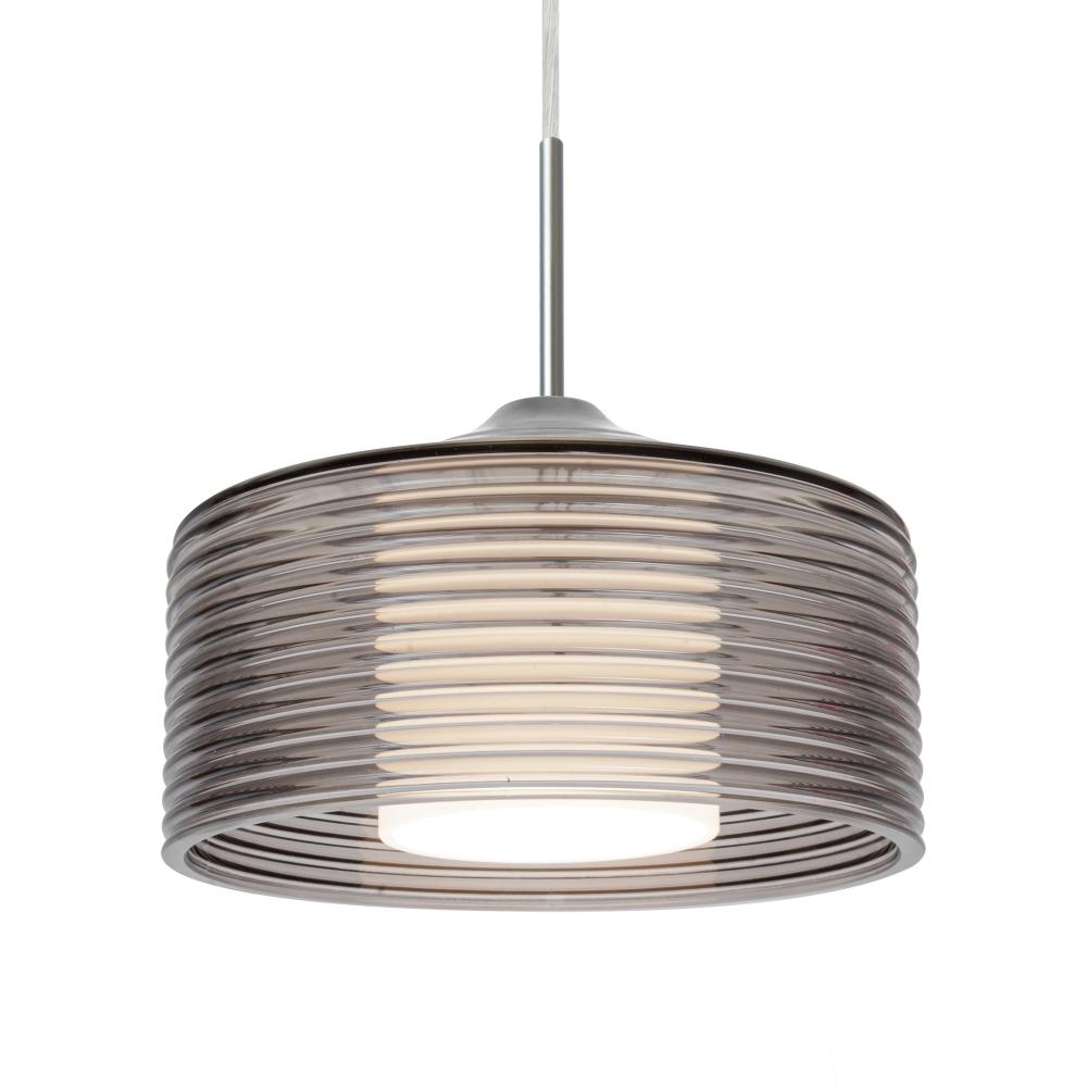 Besa Belu Pendant, Smoke Shade, Black Finish, 1x60W E26 Base