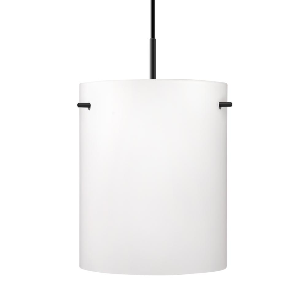 Besa Tamburo 8 Pendant, Opal Matte, Black Finish, 1x100W MAX E26 Base