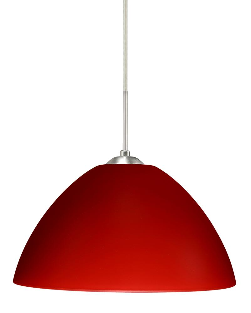 Besa Tessa LED Pendant Red Matte Satin Nickel 1x9W LED