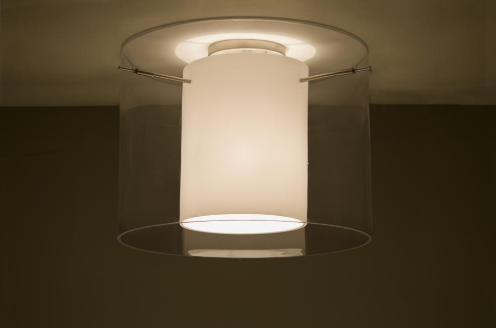 Besa Ceiling Pahu 16 Satin Nickel Transparent Smoke/Opal 1x150W Medium Base A21