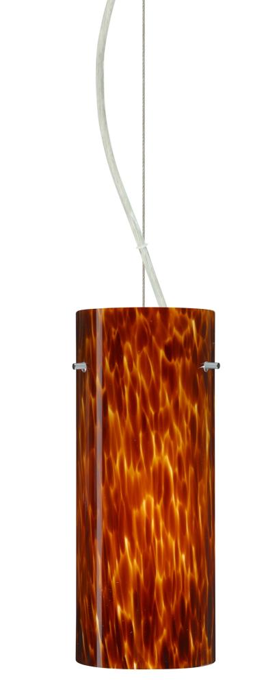 Besa Stilo 10 LED Cable Pendant Amber Cloud Satin Nickel 1x9W LED