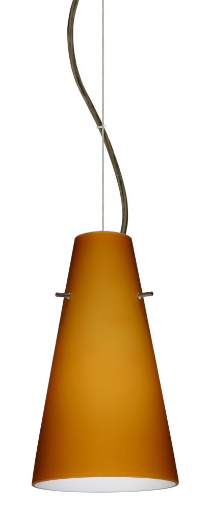 Besa Cierro Cable Pendant Amber Matte Bronze 1x100W Medium Base