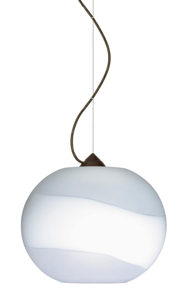 Besa Luna LED Pendant Opal Frost Bronze 1x9W LED