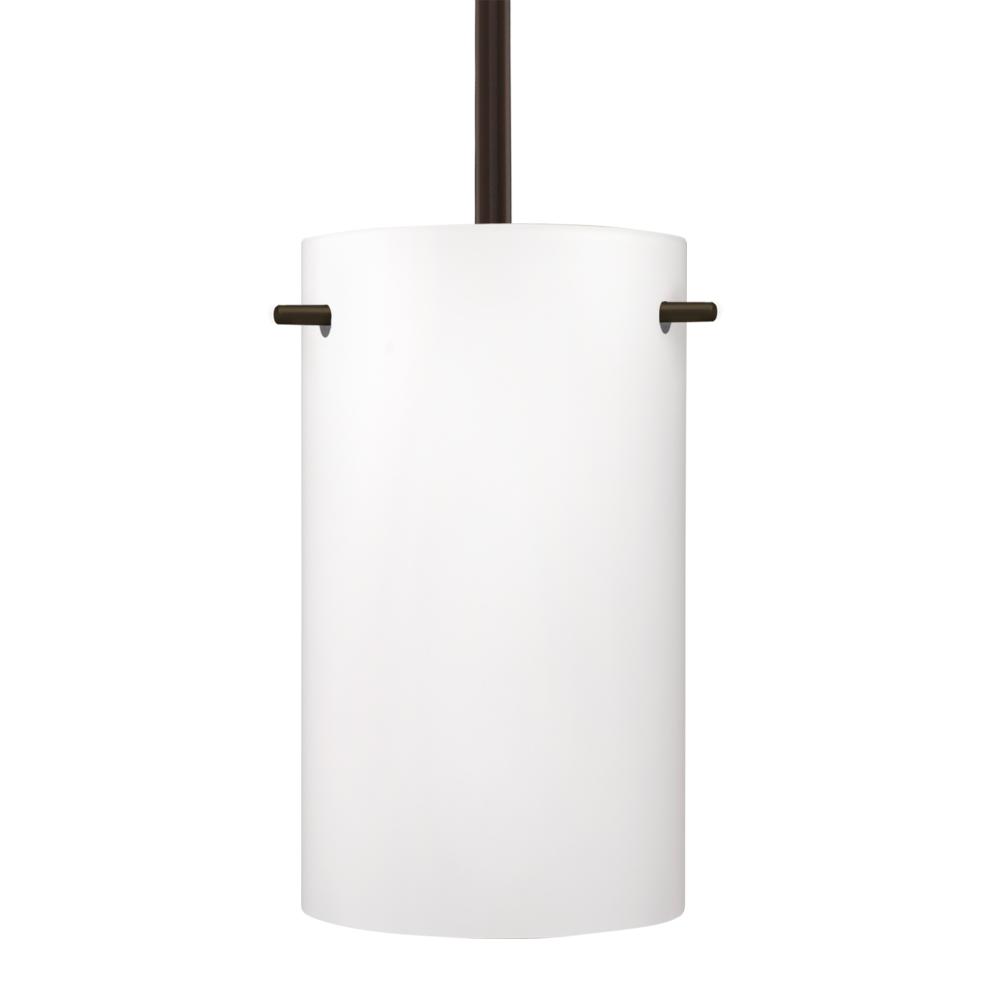 Besa Tamburo 5 Stem Pendant, Opal Matte, Bronze Finish, 1x100W MAX E26 Base