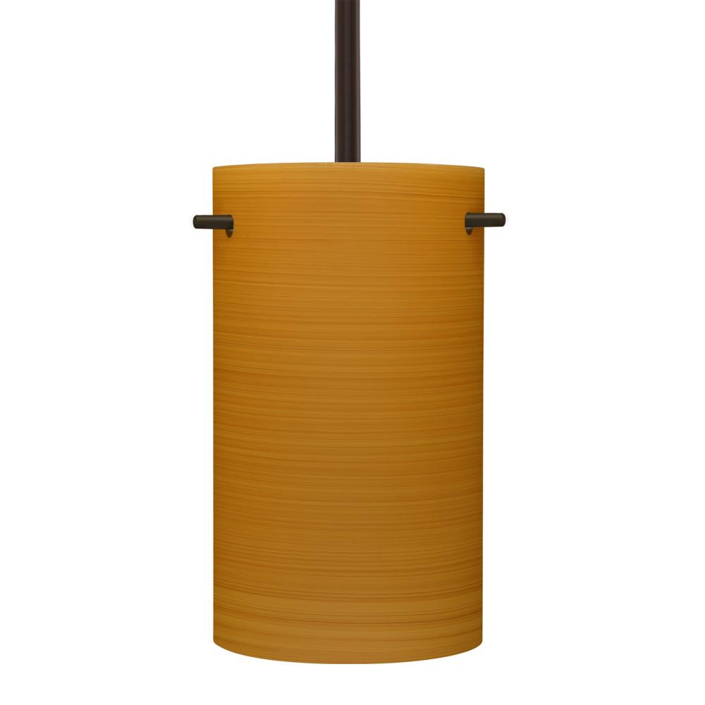 Besa Tamburo 5 Stem Pendant, Oak, Bronze Finish, 1x100W MAX E26 Base