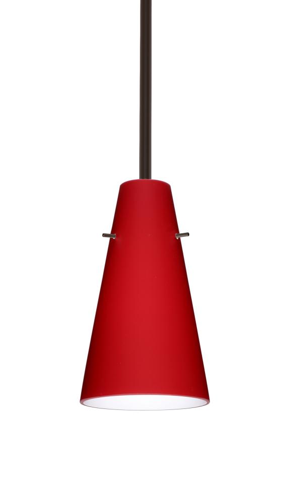 Besa Cierro Stem Pendant Bronze Ruby Matte 1x100W Medium Base