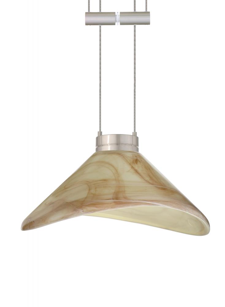 Besa Pendant Hoppi Satin Nickel Mocha 1x50W Halogen