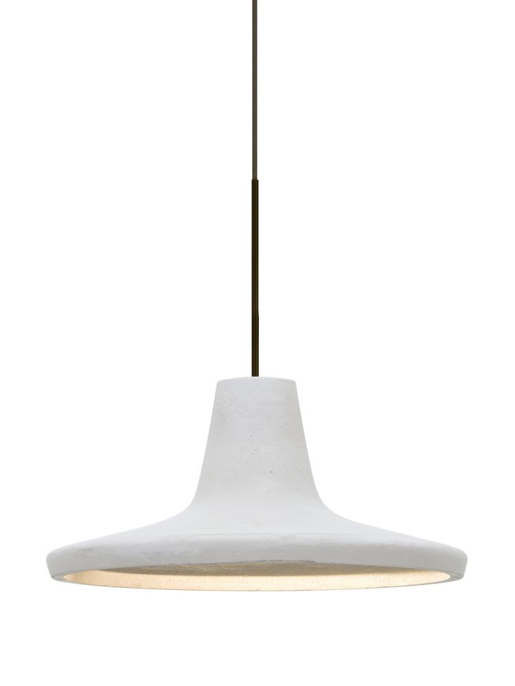 Besa Modus Cord Pendant, White, Bronze Finish, 1x9W LED