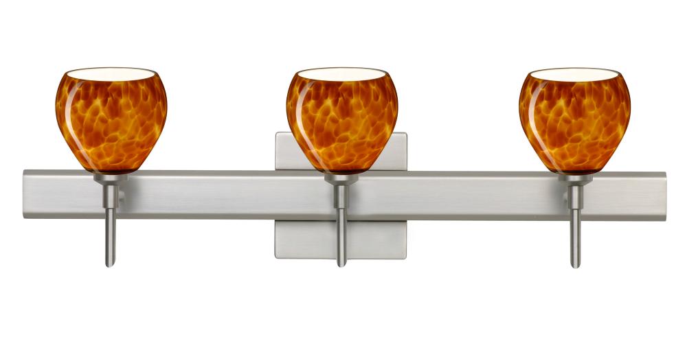 Besa Wall With SQ Canopy Tay Tay Satin Nickel Amber Cloud 3x5W LED