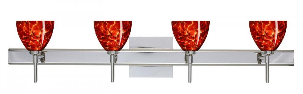 Besa Divi Wall With Sq Canopy 4SW Garnet Chrome 4x40W G9