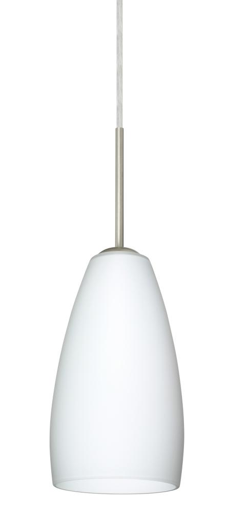 Besa Chrissy Pendant For Multiport Canopy Satin Nickel Opal Matte 1x50W Candelabra