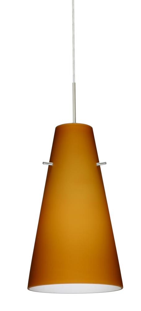 Besa Cierro Pendant For Multiport Canopy Satin Nickel Amber Matte 1x100W Medium Base