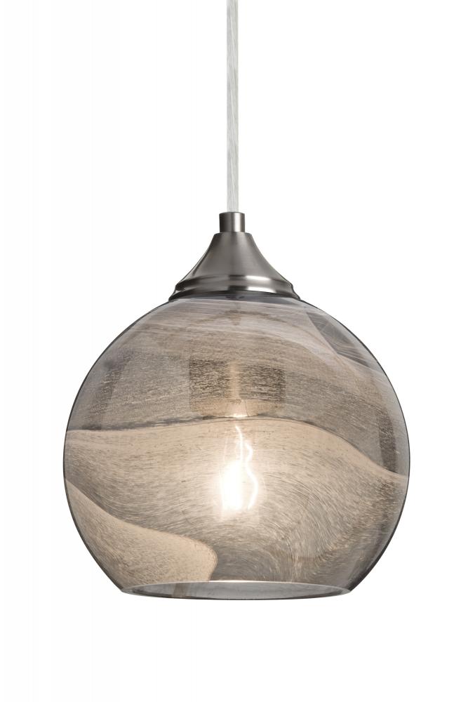 Besa, Jilly Cord Pendant For Multiport Canopy, Vapor Smoke, Satin Nickel Finish, 1x60