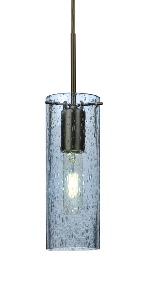 Besa, Juni 10 Pendant For Multiport Canopy, Blue Bubble, Bronze, 1x60W Medium Base