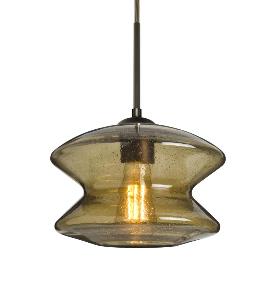 Besa, Zen Cord Pendant For Multiport Canopy, Latte Bubble, Bronze Finish, 1x8W LED Fi