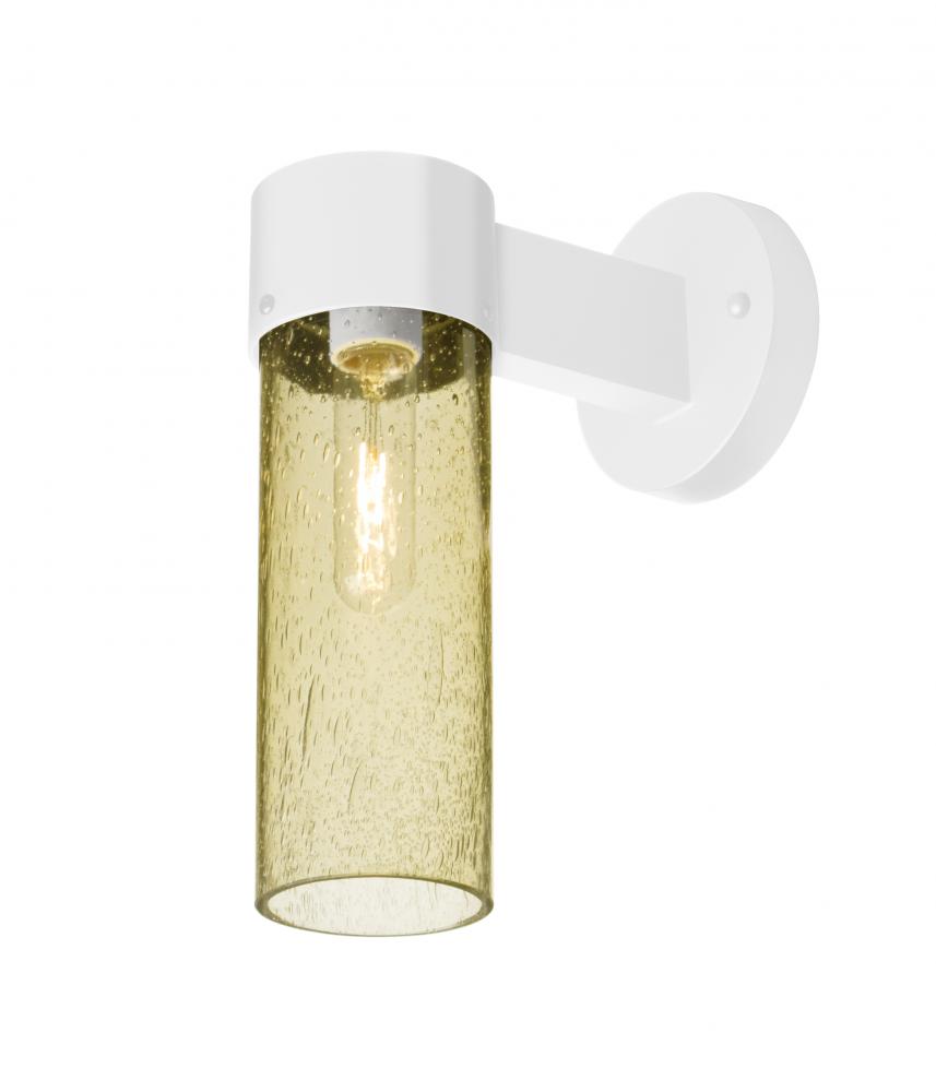 Besa, Juni 10 Outdoor Sconce, Gold Bubble, White Finish, 1x60W Medium Base