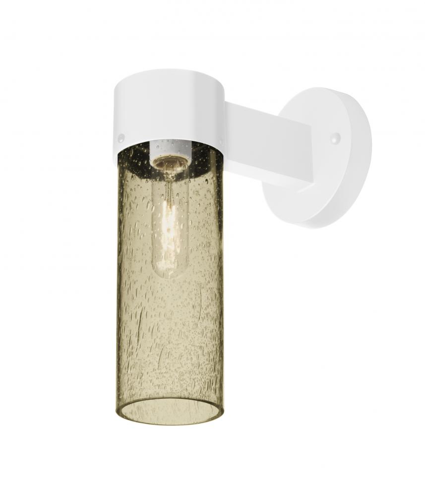 Besa, Juni 10 Outdoor Sconce, Latte Bubble, White Finish, 1x60W Medium Base