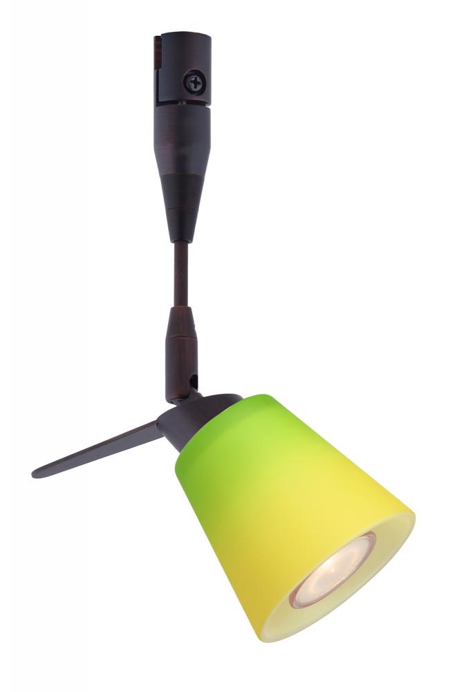 Besa Spotlight With 18" Stem Canto 3 Bronze Bicolor Green/Yellow 1x35W Halogen Mr11