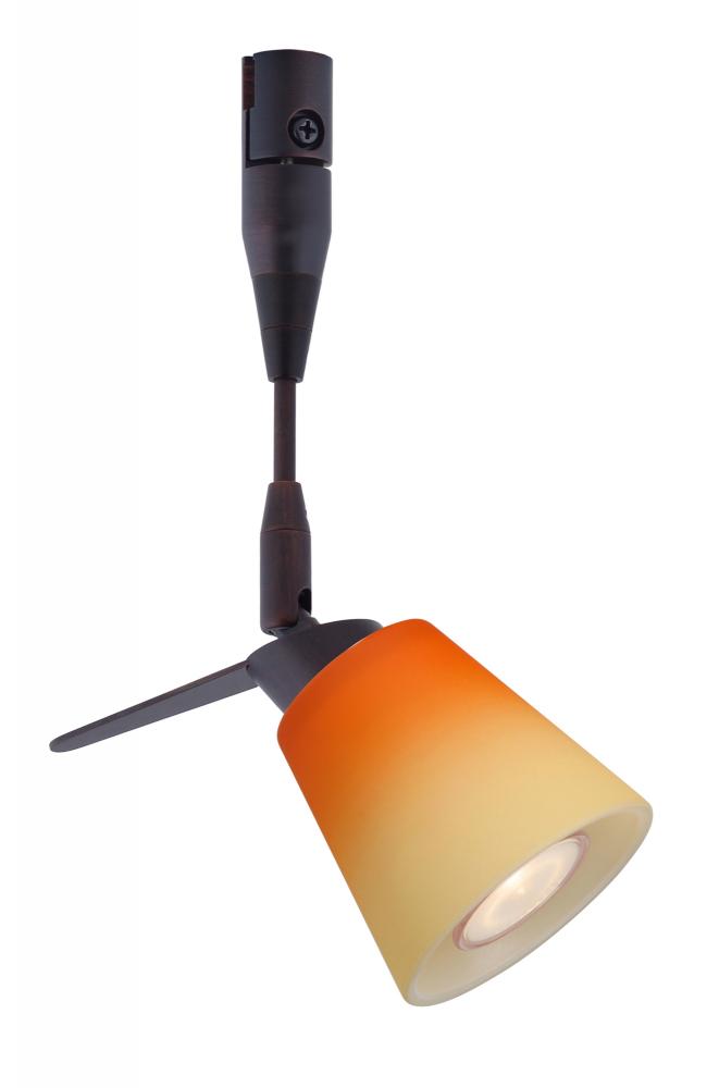 Besa Spotlight With 18" Stem Canto 3 Bronze Bicolor Orange/Pina 1x35W Halogen Mr11