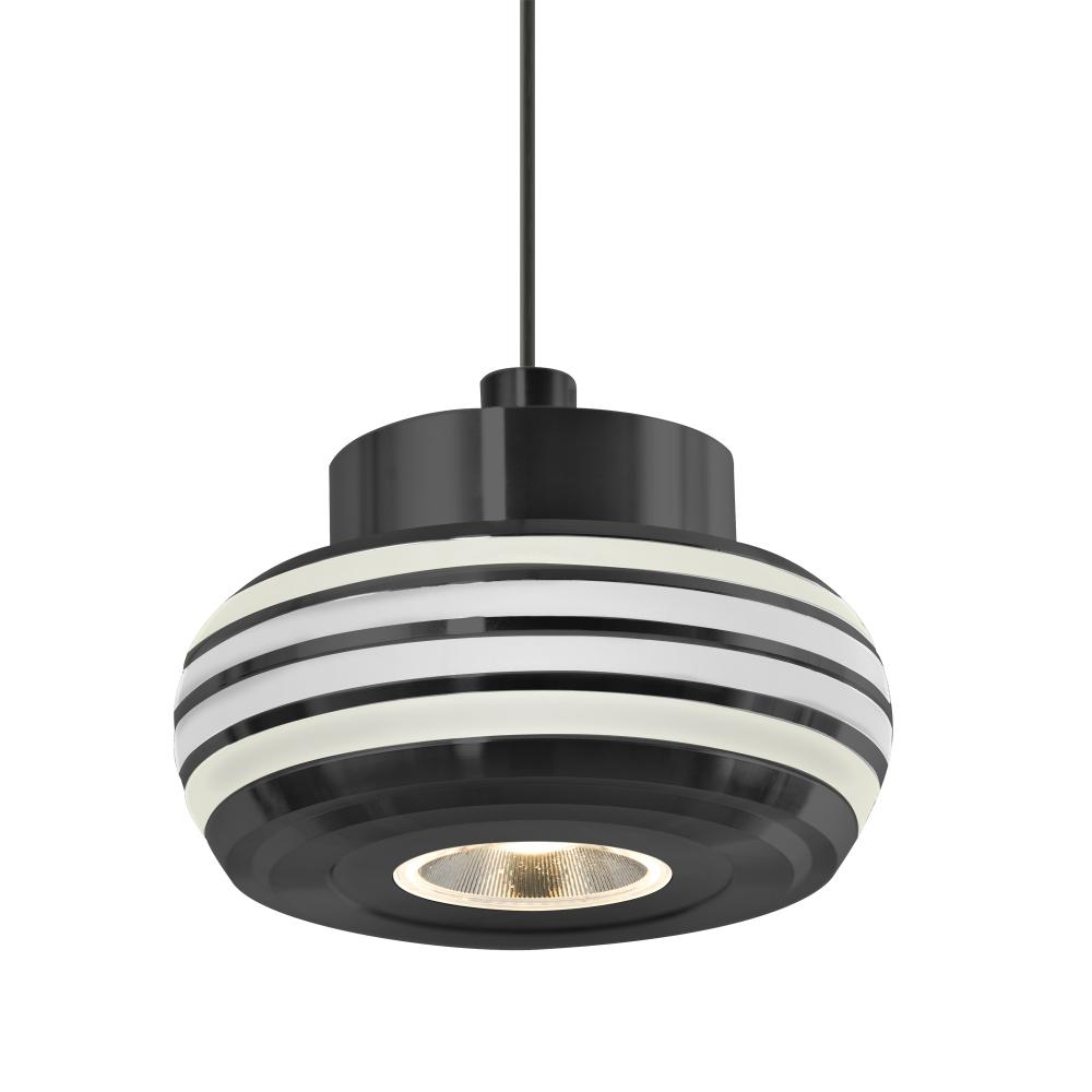 Besa Flower Pendant, Clear/Frost, Black Finish, 1x3W LED