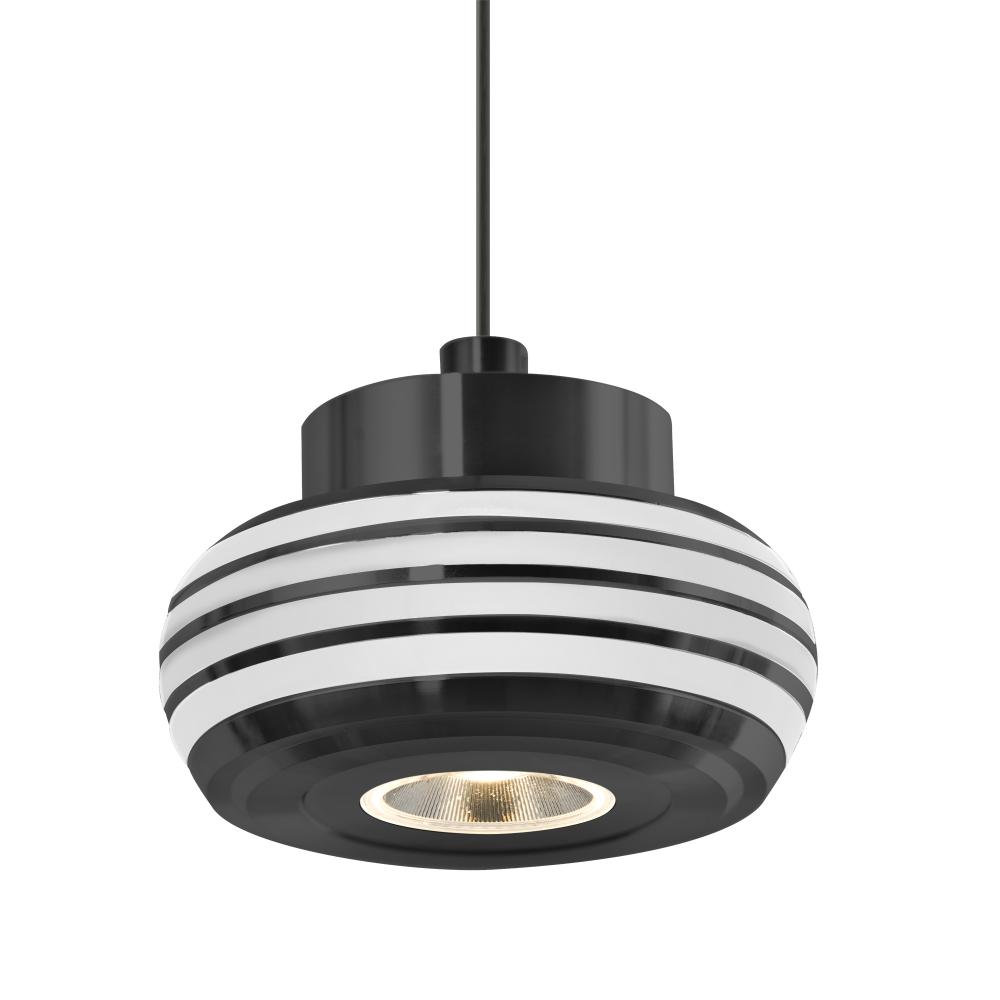 Besa Flower Pendant, Frost/Frost, Black Finish, 1x3W LED