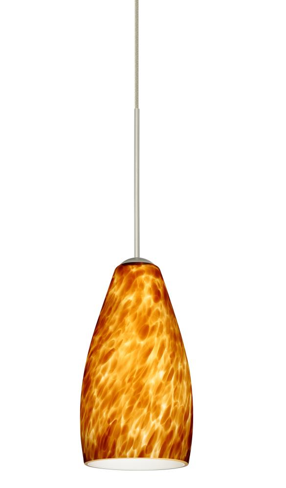 Besa Pendant For Multiport Canopy Karli Satin Nickel Amber Cloud 1x50W Halogen