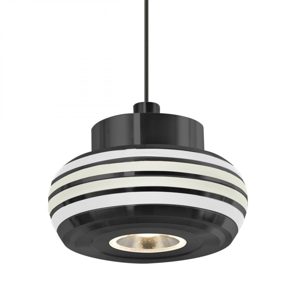 Besa Flower Pendant For Multiport Canopy, Frost/Clear, Black Finish, 1x3W LED