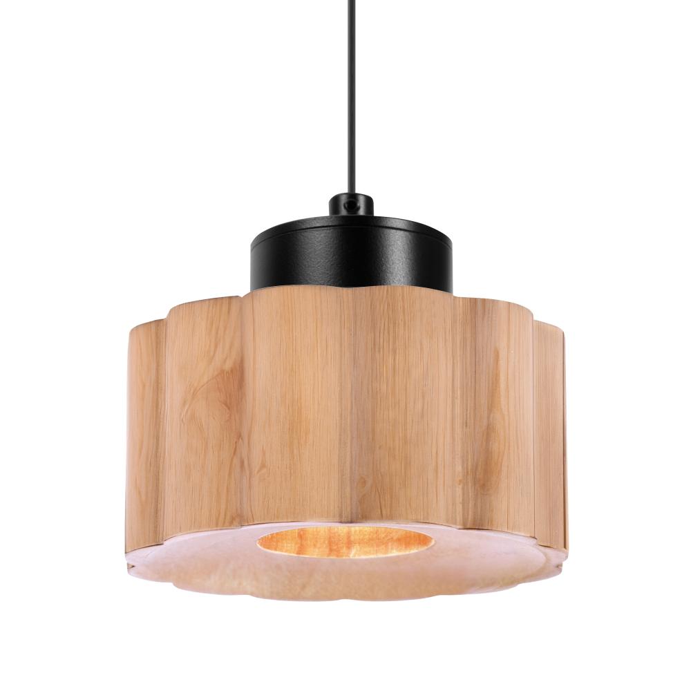 Besa Kao Pendant for Multiport Canopy, Natural Shade, Black Finish, 1x3W LED