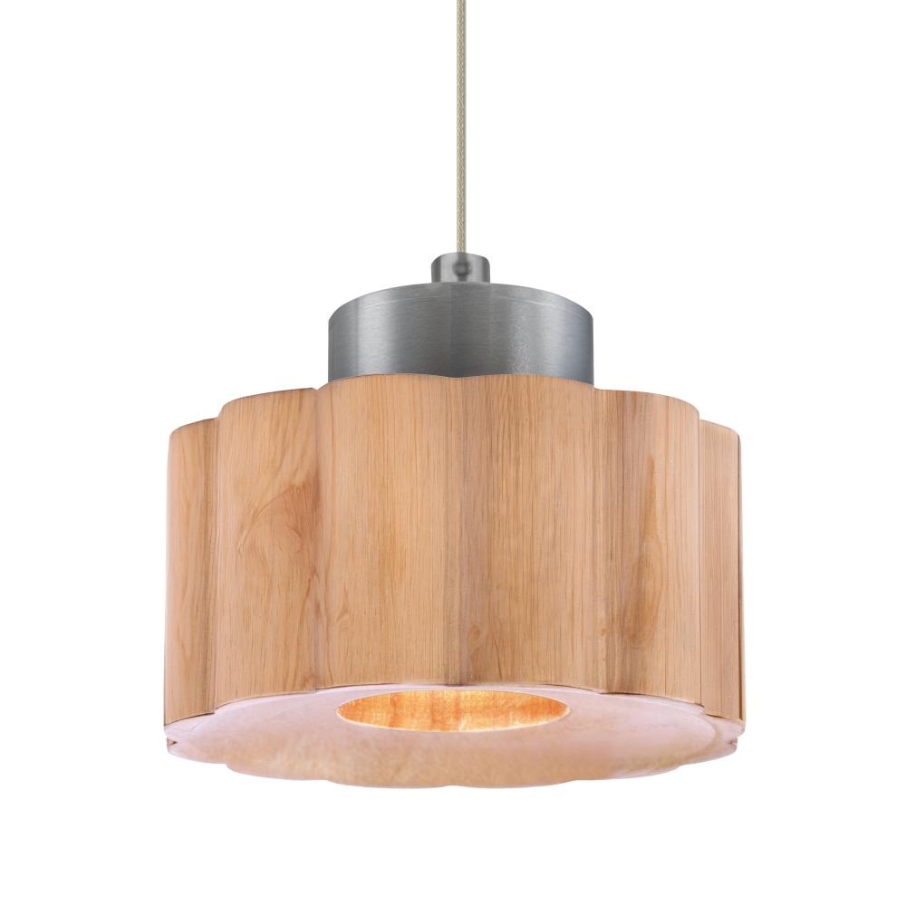 Besa Kao Pendant for Multiport Canopy, Natural Shade, Black Finish, 1x3W LED