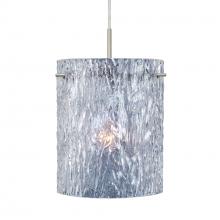 Besa Lighting 1JC-400600-SN - Besa Tamburo 8 Pendant, Clear Stone, Black Finish, 1x100W MAX E26 Base