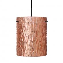 Besa Lighting 1JC-4006CS-BK - Besa Tamburo 8 Pendant, Stone Copper Foil, Black Finish 1x100W MAX E26 Base