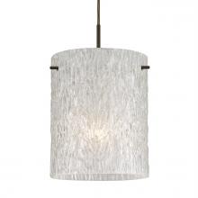 Besa Lighting 1JC-4006GL-BR - Besa Tamburo 8 Pendant, Glitter Stone, Bronze Finish, 1x100W MAX E26 Base